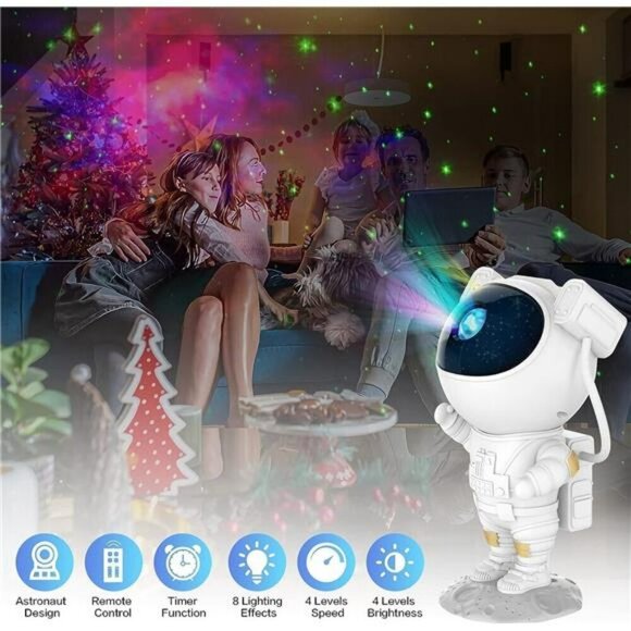 Star Projector Galaxy Night Light Astronaut Galaxy Projector with Timer and Rem - Picture 5 of 7
